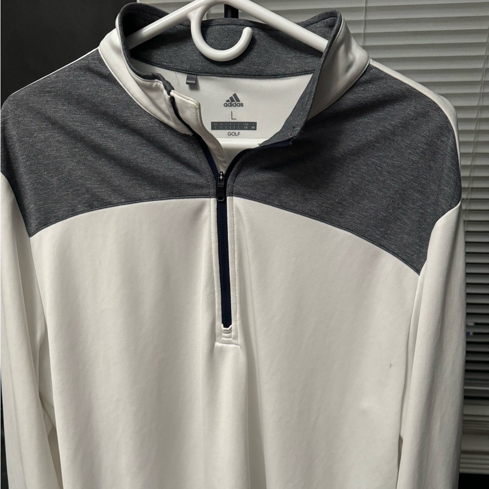 Adidas performance texture 
golf quarter-zip pullover